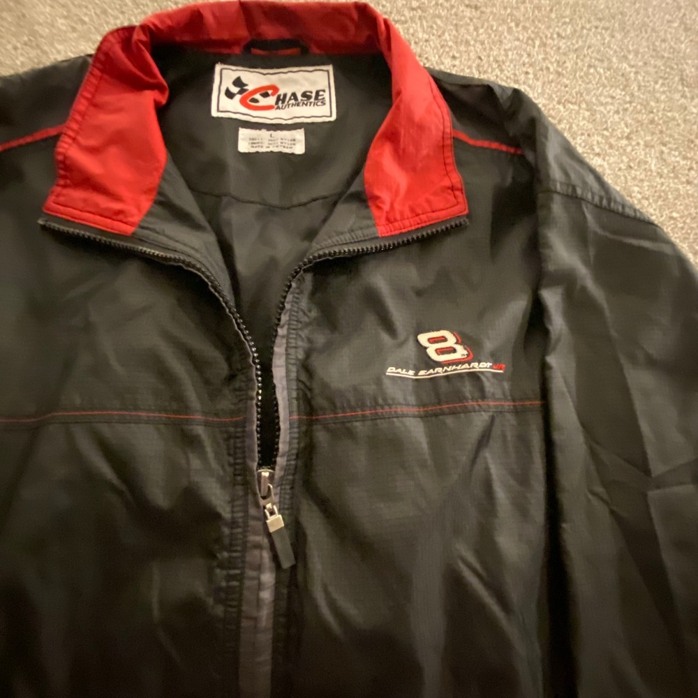 Chase Authentic Dale Earnhardt Budweiser NASCAR Racing Jacket #8 Large Black Red